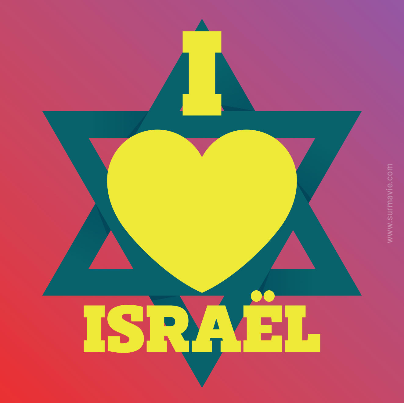 « I love Israel » - Lot de stickers (in English)