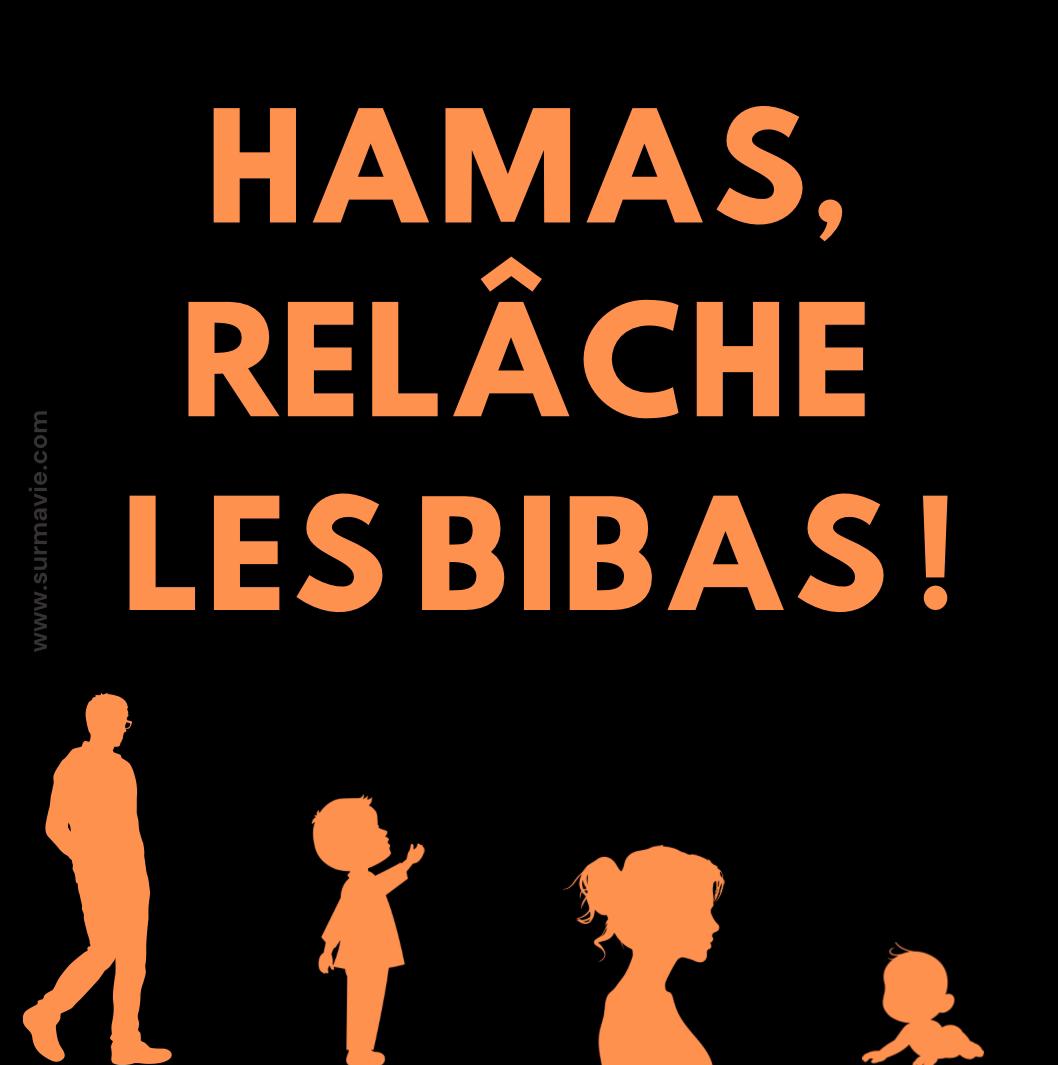 "Hamas, relâche les Bibas" - Lot de stickers