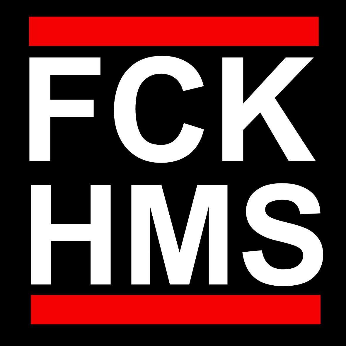 "FCK HMS" - Square sticker set